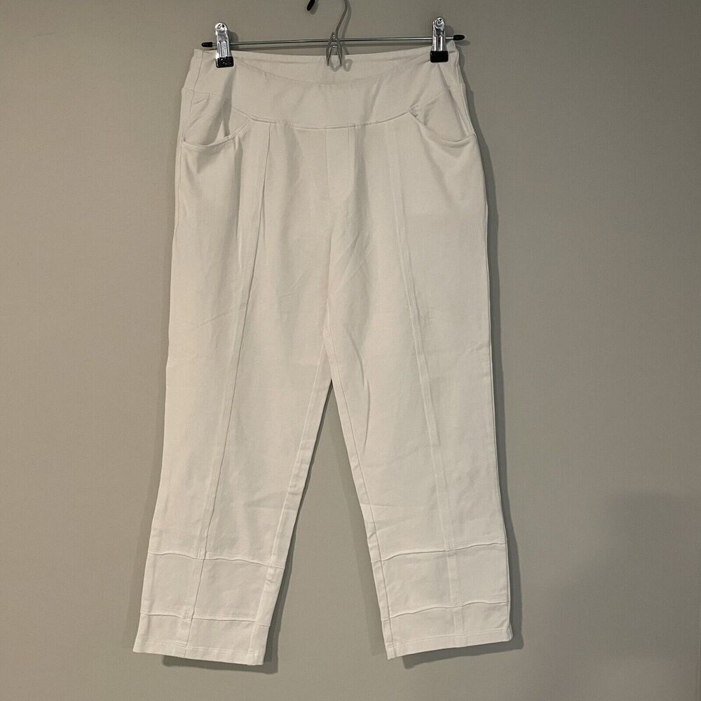 NEON BUDDHA pants capri cropped 100% cotton lagenlook white Sz XS‎ Neutral